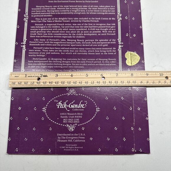 Vintage 1987 Sleeping Beauty Paper Doll Set Enchanted Forest Series Peck-Gandre - Picture 13 of 13